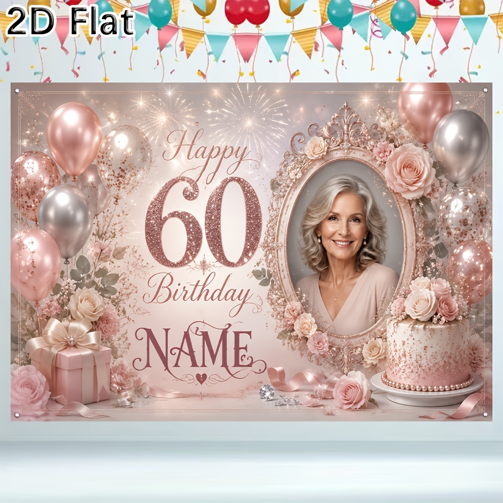 1pc  Personalized 60th Birthda – обзор и цена Party Banner Gold