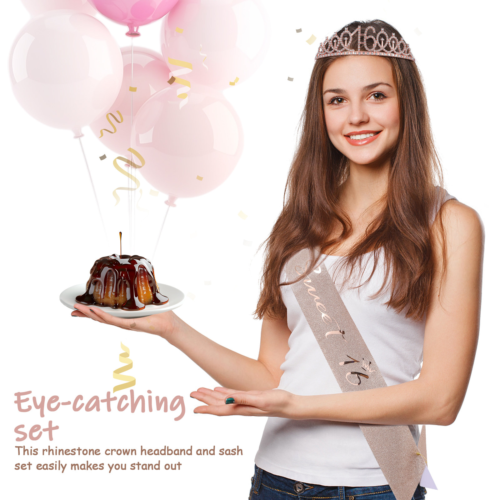 1Set Glittering Birthday Tiara – обзор и цена Birthday Sash Glitter