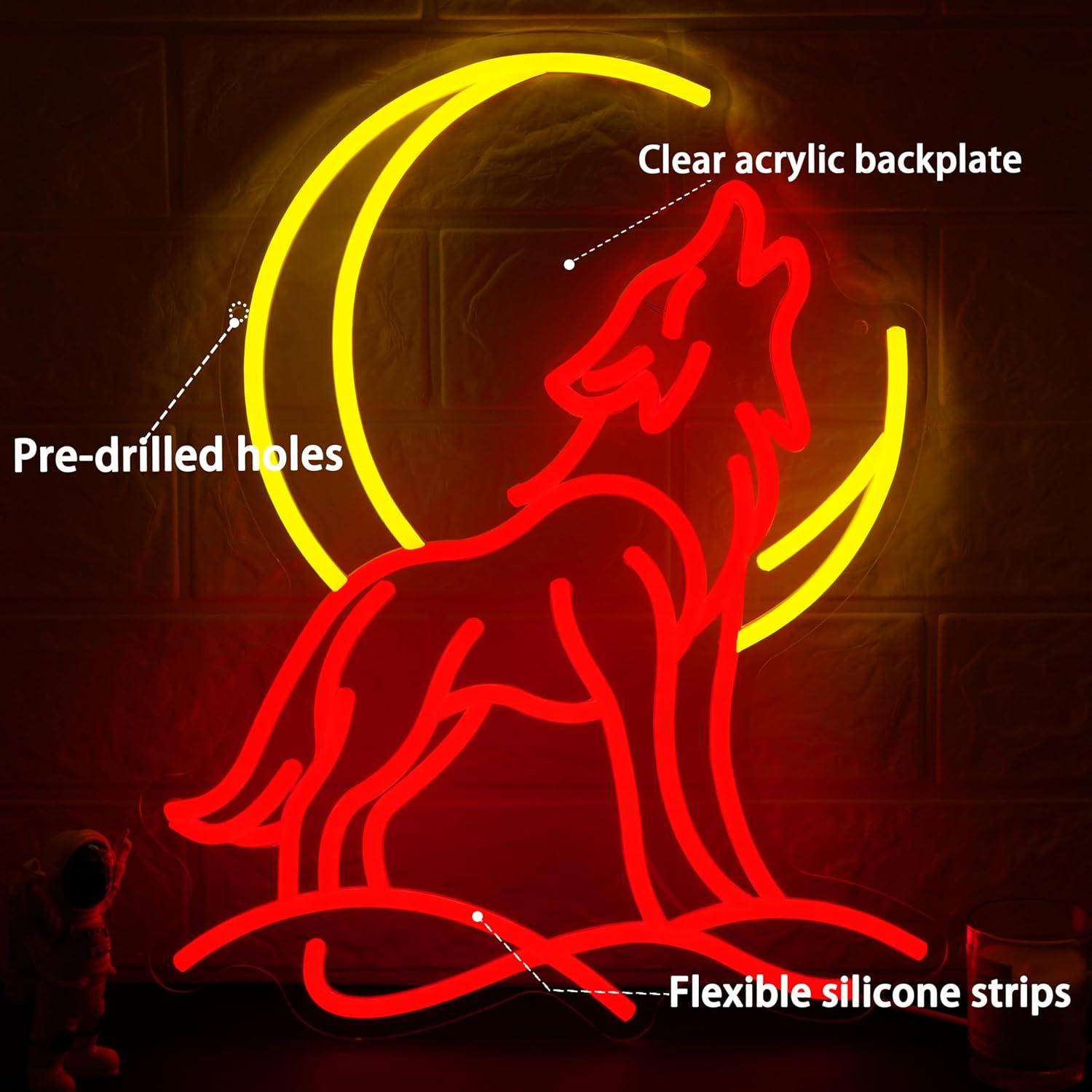 Howling Wolf Neon Sign Dimmabl – обзор и цена Neon Sign Party
